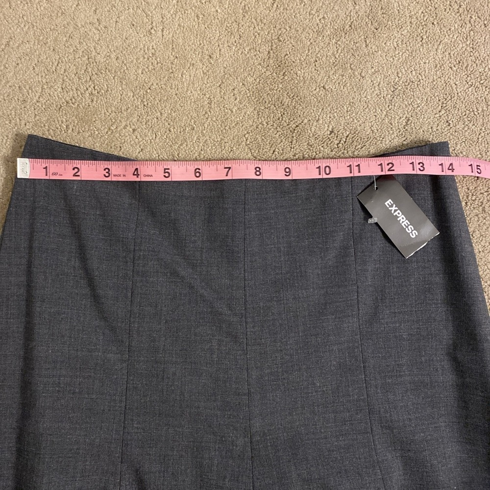 NWT EXPRESS MINI FLARED SKIRT GRAY LINED BACK ZIPPER WOOL SPANDEX SIZE 2 - Picture 7 of 14